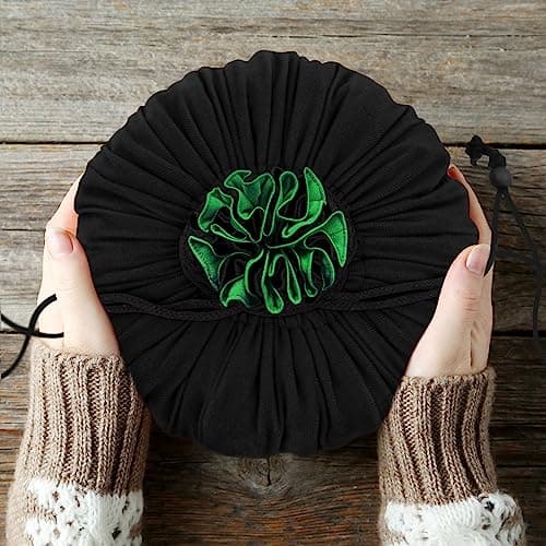 SIQUK Large Dice Bag with Pockets for RPG MTG Table Games