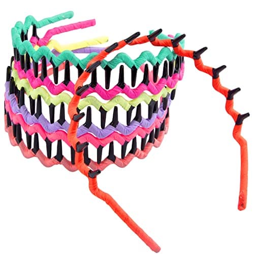 Duufin Colorful Zigzag Hair Headbands - Non-Slip, Fabric Covered
