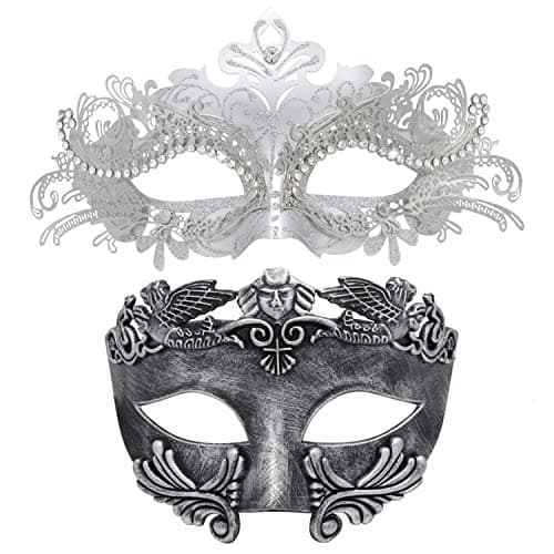 Coddsmz Couple Roman Metal Mask for Halloween Costaumes