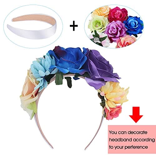 SIQUK White 1 Inch Hard Satin Headbands for Women for DIY Hair Accessories