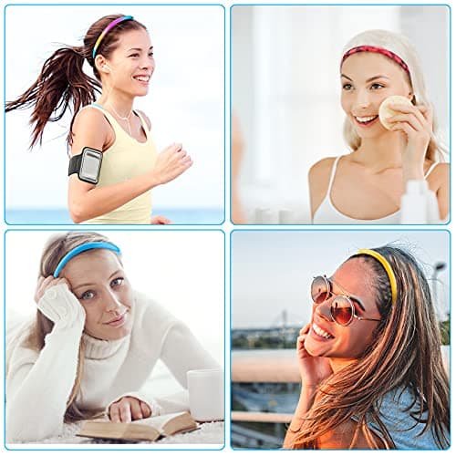 30 Piece Duufin Colorful Thin Plastic Headbands for Girls & Women