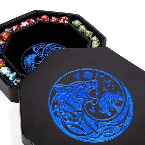 Exquisitely Detailed Green World Tree & Triquetra 8" DND Dice Tray - Premium Roll & Storage