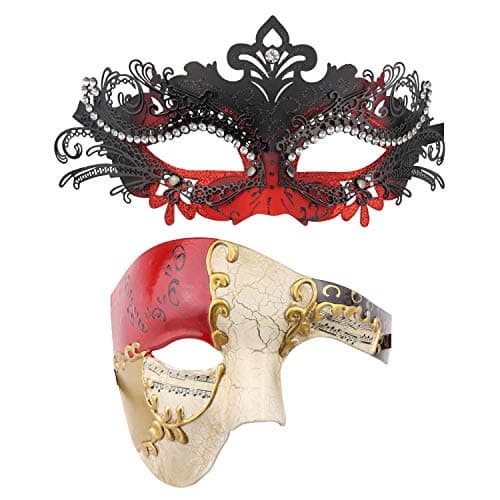 Couples Masquerade Mask Set for Holidays & Parties