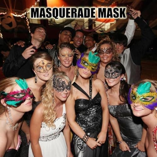 Ralleyfun Women's Venetian Metal Masquerade Mask for Carnival & Halloween Cosplay