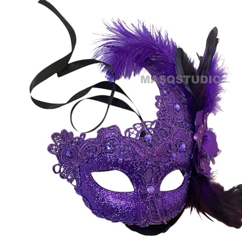 MasqStudio Brocade Lace Masquerade Mask for Mardi Gras & Parties