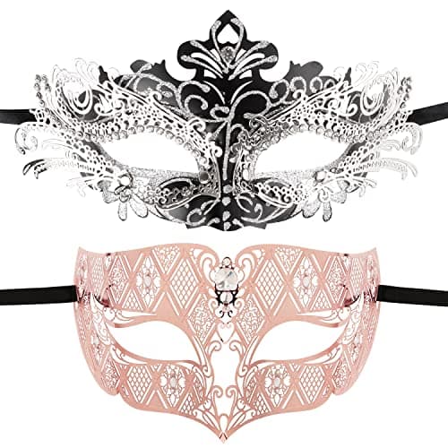 Coddsmz Couples Venetian Masquerade Mask Set for Princess Parties Mardi Gras