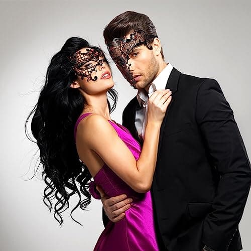 Thmyo Couples Masquerade Mask - Phantom of the Opera Laser Cut Metal