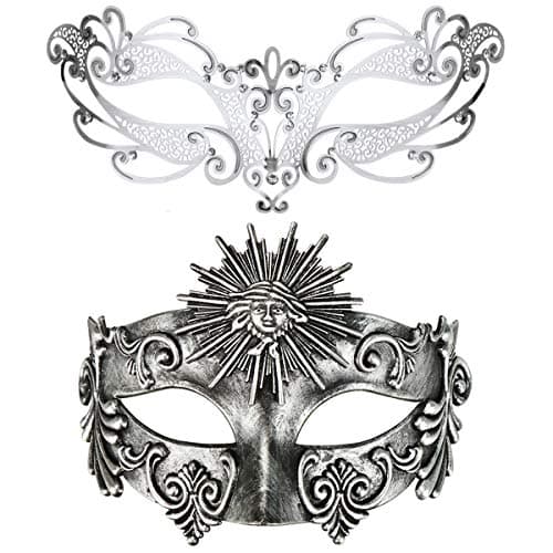 Thmyo Venetian Couple's Crown Masquerade Mask Mardi Gras Prom Costume