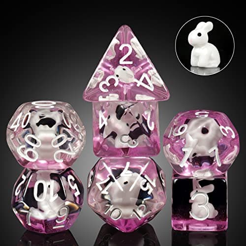 Enchanting Cat D&D 7PC Resin Dice Set with Bag