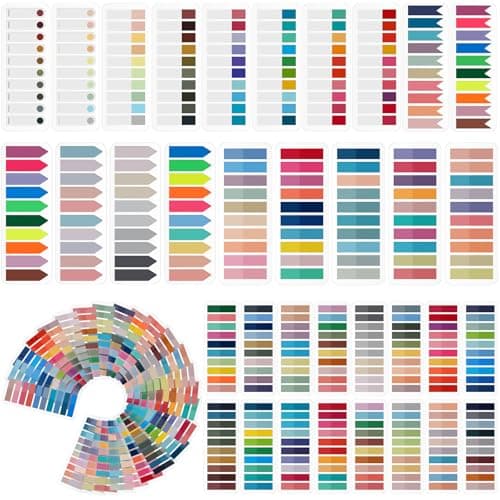 ReliThick 8000 Pcs Multi-Colored Sticky Tabs for Reading Supplies