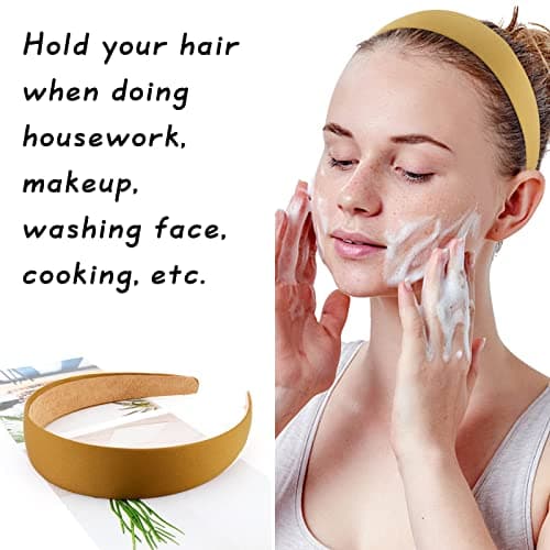 Wecoe 10 Pack Satin Headbands for Women and Girls