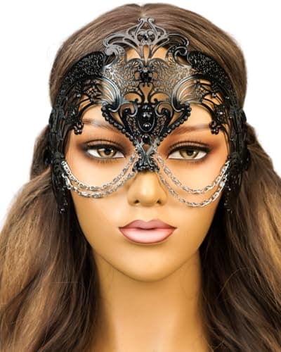 BEYOND MASQUERADE Queen's Masquerade Mask for Women, Large Eyes, Halloween Cosplay