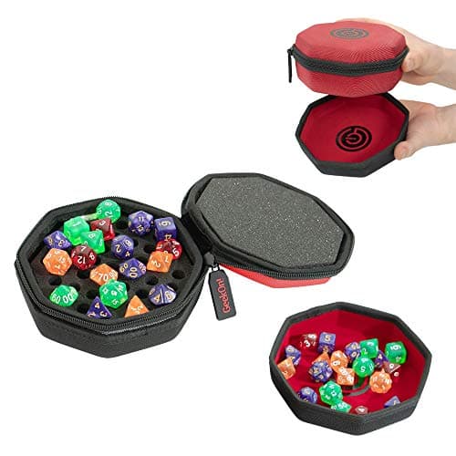 GEEKON Protective Dice Case & Tray - Holds Over 75 Dice! Perfect for Game Night! (Gray)
