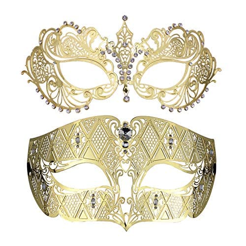 Couples Venetian Masquerade Mask Set for Women and Men