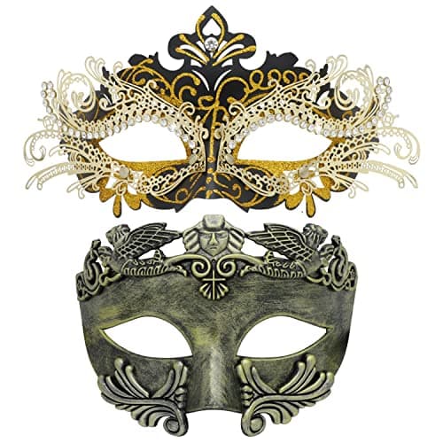 Coddsmz Couple Roman Metal Mask for Halloween Costaumes