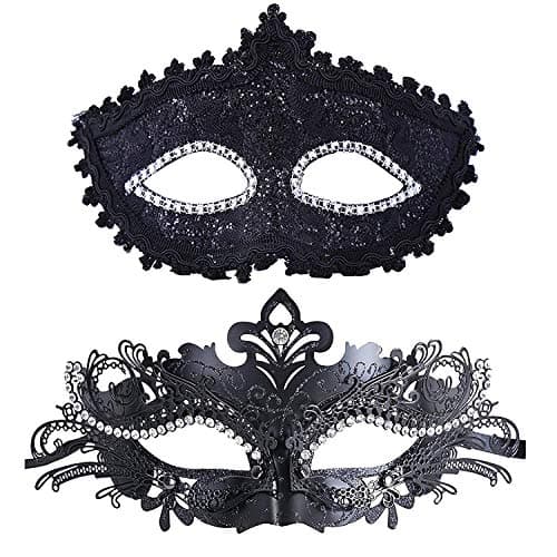 Geek-M Couple Masquerade Mask for Mardi Gras, Christmas, & New Year Parties