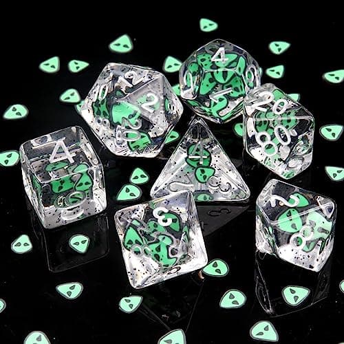 Haxtec Black DND Dice Set 7PC Filled Resin Polyhedral Dice