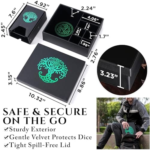All-In-One Dice Tray & Tower for DND & RPG - Green Tree Compatible