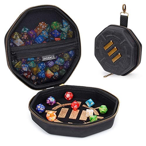 Rugged Black DND Dice Tray & Case for 150 D&D Shakers - Perfect for Game Night