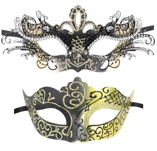 Coolwife Metal Venetian Masquerade Mask for Mardi Gras Party Evening Prom