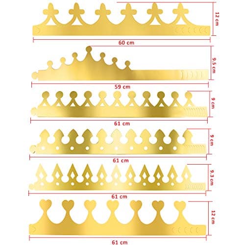 Gold Paper Party Crowns for Kids and Adults