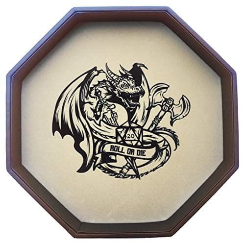 ROLL OR DIE Octagon Dice Tray - 11.5" for RPGs, Board Games (DND 3.5, 5e, Cthulhu, Pathfinder, Shadowrun)