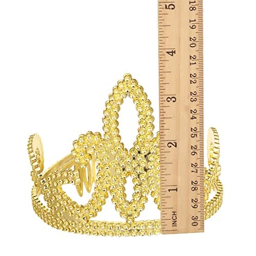 6 Pack Royal Gold Crowns King and Queen Costume Accessories for Men and Kids