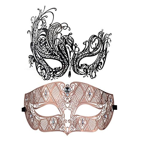 Couples Venetian Masquerade Mask Set for Women and Men