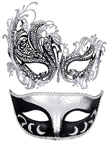 IETANG Couple Half Venetian Masquerade Mask for Parties