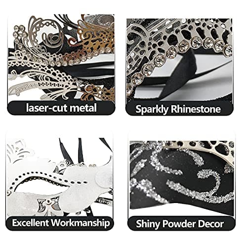 Geek-M Masquerade Metal Masks for Halloween & Mardi Gras