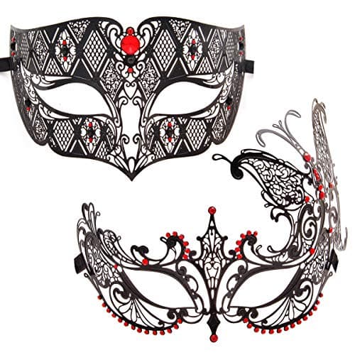 Couples Venetian Masquerade Mask Set for Women and Men