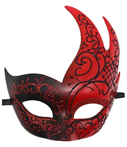 Coolwife Men's Vintage Venetian Checkered Masquerade Mask for Musical Party