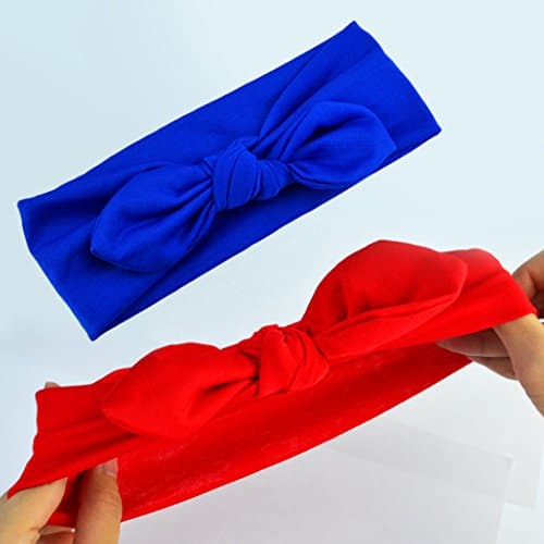 Solid Color Women's Hair Bands Bows & Knots 10pc Set