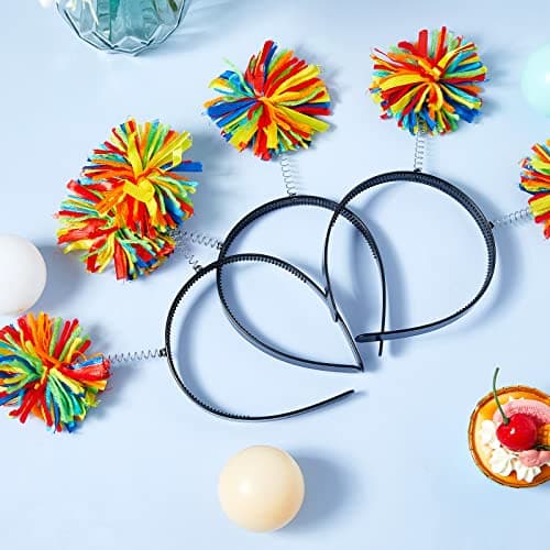 Rainbow Pom Pom Headbands for Women
