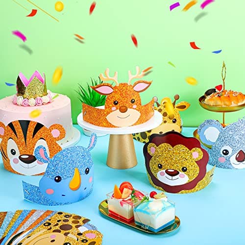Jungle Safari Animal Party Hats & Headbands for Kids & Girls