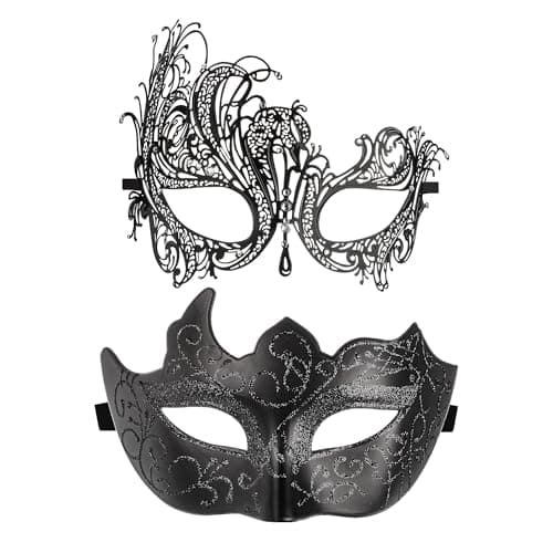 YU FENG Venetian Masquerade Mask for Women, Couples & Besties Prom, Balls, Mardi Gras, Halloween & Parties Costume Mask
