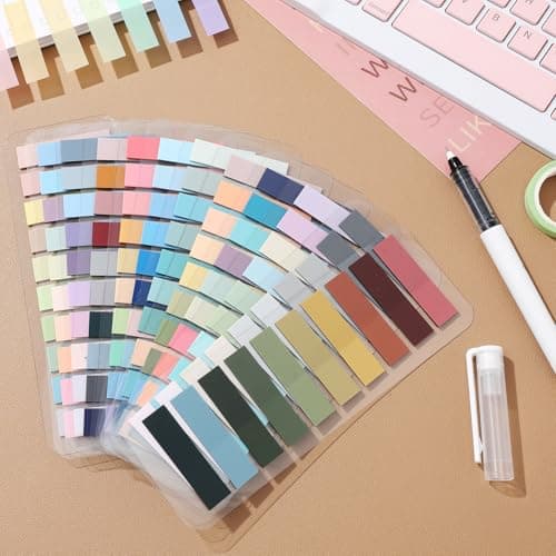 Lurrose 2400pcs Transparent Page Markers Writable & Repositionable for File Classification