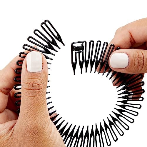 12-Pack 90s Zigzag Style Circle Headbands with Teeth - Women's Hair Accessories