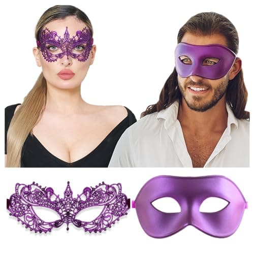 Matching Luxury Mask Set - Men & Women's Sexy Masquerade Mask for Parties
