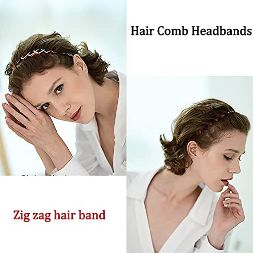 Zig Zag Shark Tooth 6 Pack Hair Comb Headbands for Women