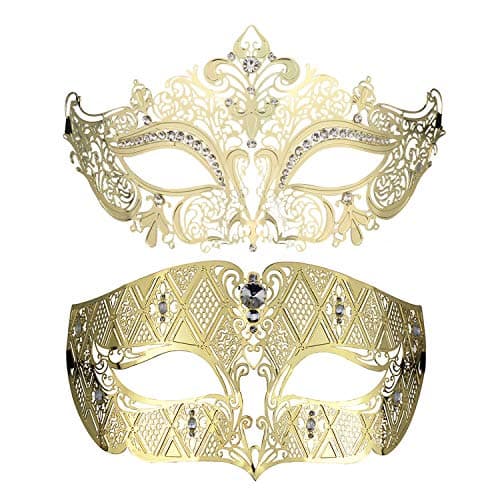 Couples Venetian Masquerade Mask Set for Women and Men