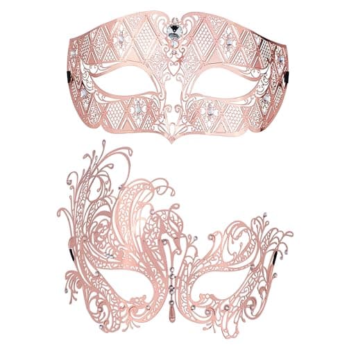 Couples Venetian Masquerade Mask Set for Women and Men