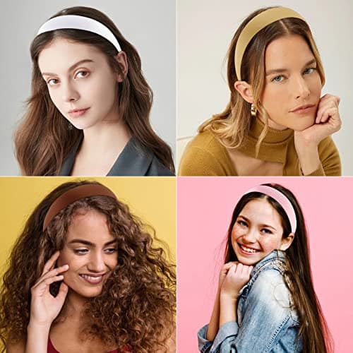 Wecoe 10 Pack Satin Headbands for Women and Girls