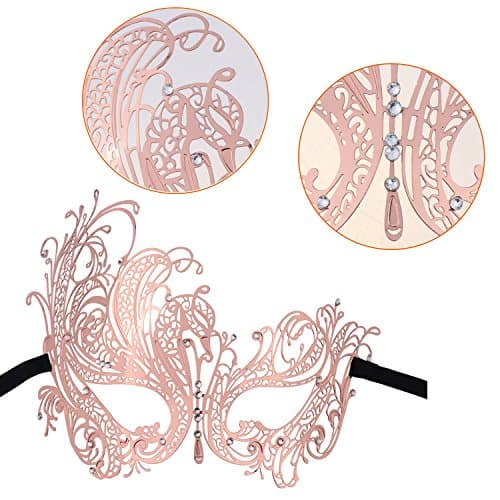 Coddsmz Laser Cut Metal Masquerade Mask for Venetian Parties