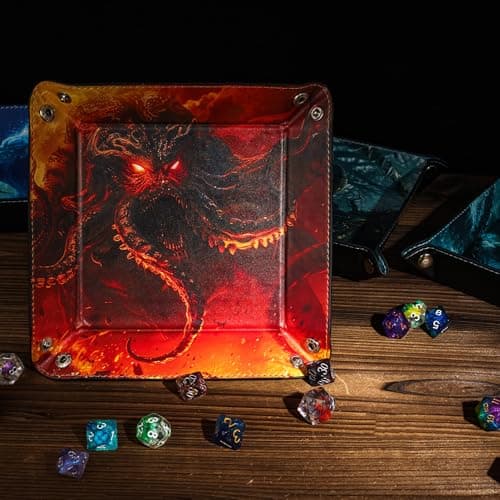 PU Leather Portable Dice Rolling Mat for RPG Games and Jewelry Valet