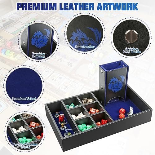 4-in-1 D&D Dice Tray & Storage Tower - Perfect RPG Gift for DMs & Players