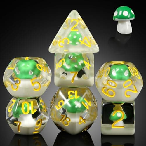 Enchanting Cat D&D 7PC Resin Dice Set with Bag