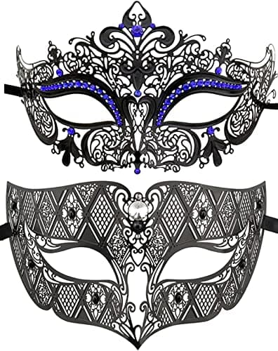 Couples Venetian Masquerade Mask Set for Women and Men