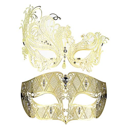 Couples Venetian Masquerade Mask Set for Women and Men