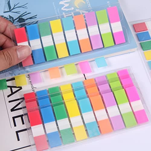 900 Pieces Moinker PET Multicolor Sticky Tabs Bookmarks Office School Planner Memo